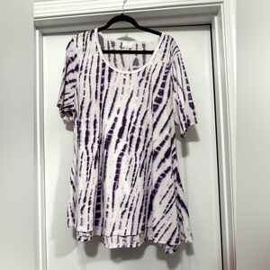 LuLaRoe 2XL Purple Tie-Dye Perfect T Top
